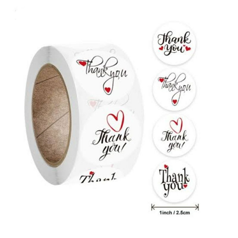 

Label Sticker Thank You Red Lovel 100 pcs | Label Souvenir | Label Craft | Label Olshop