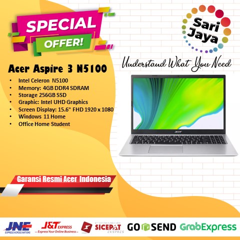 ACER Aspire 3 A315-35-C0UJ N5100 4GB 256GB 15,6" FHD WIN11 OHS