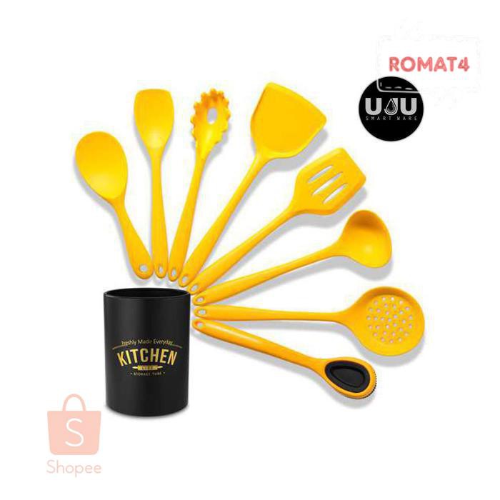 SPATULA DAN SUTIL STA2L341 SILICONE UTENSIL SET 9 PCS  SILIKON KUNING