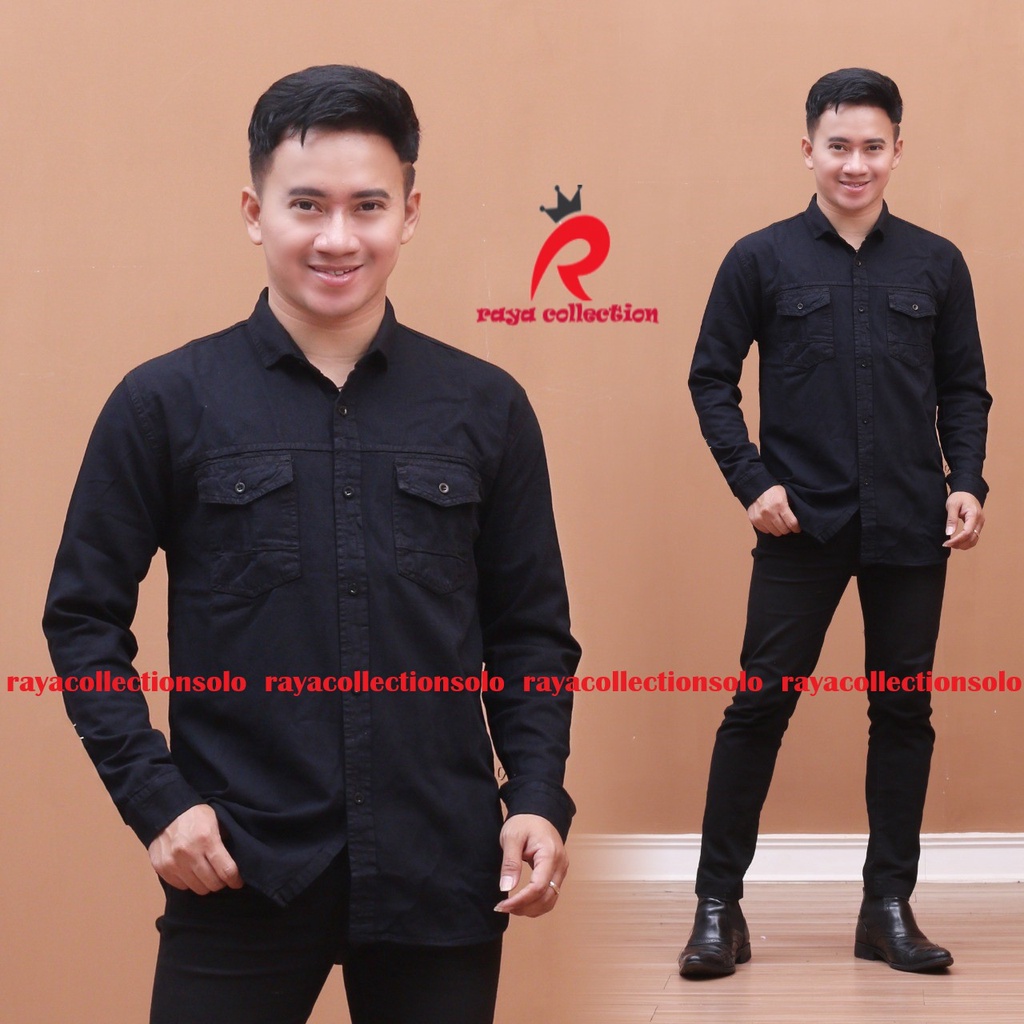 HEM JEANS PRIA LENGAN PENDEK PREMIUM / KEMEJA PRIA JEANS LENGAN PANJANG / HEM PRIA JEANS LENGAN PENDEK