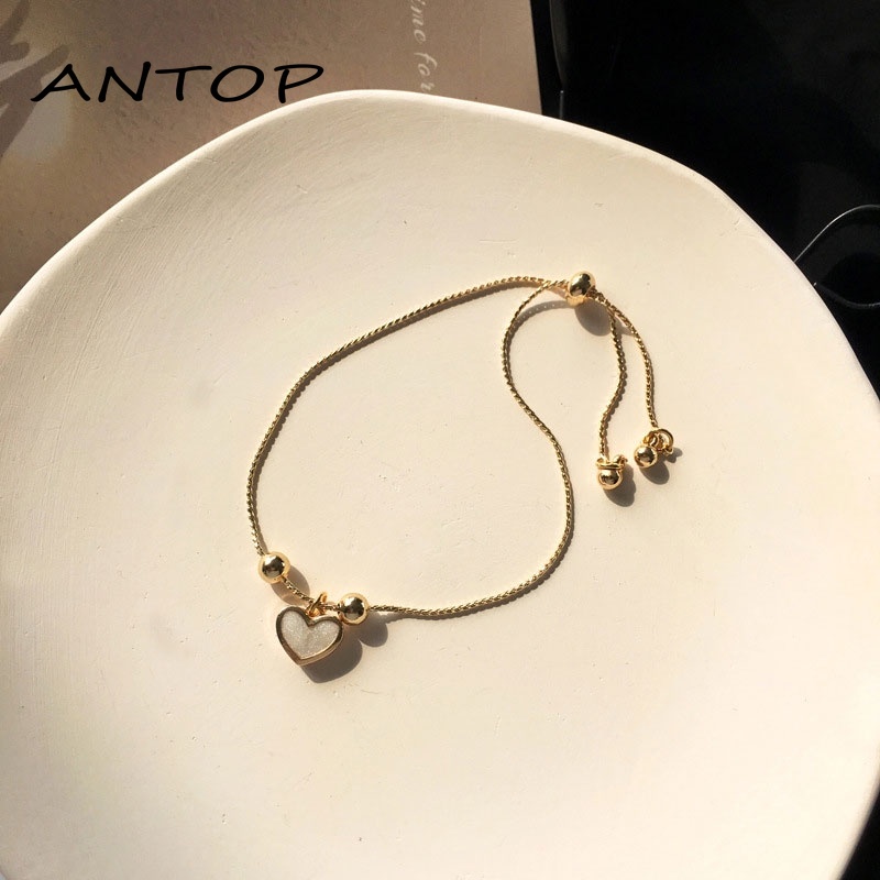 Small Fresh Love Bracelet Korean Version of Simple Jewelry Gold Bracelet Female Accessories ANTOP