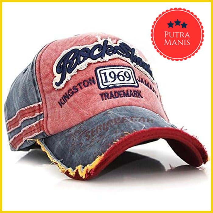 Topi Baseball punk sobek gaul kekinian Cap pria wanita cewek cowok Sobek Vintage Import ORIGINAL