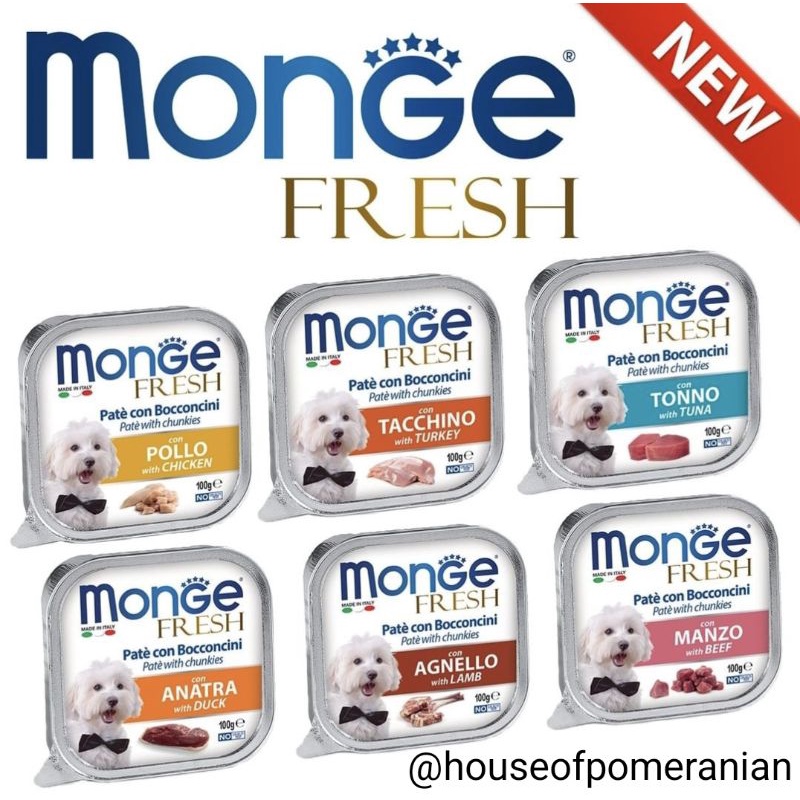 MONGE FRESH 100gr dog wetfood makanan basah anjing made in italy