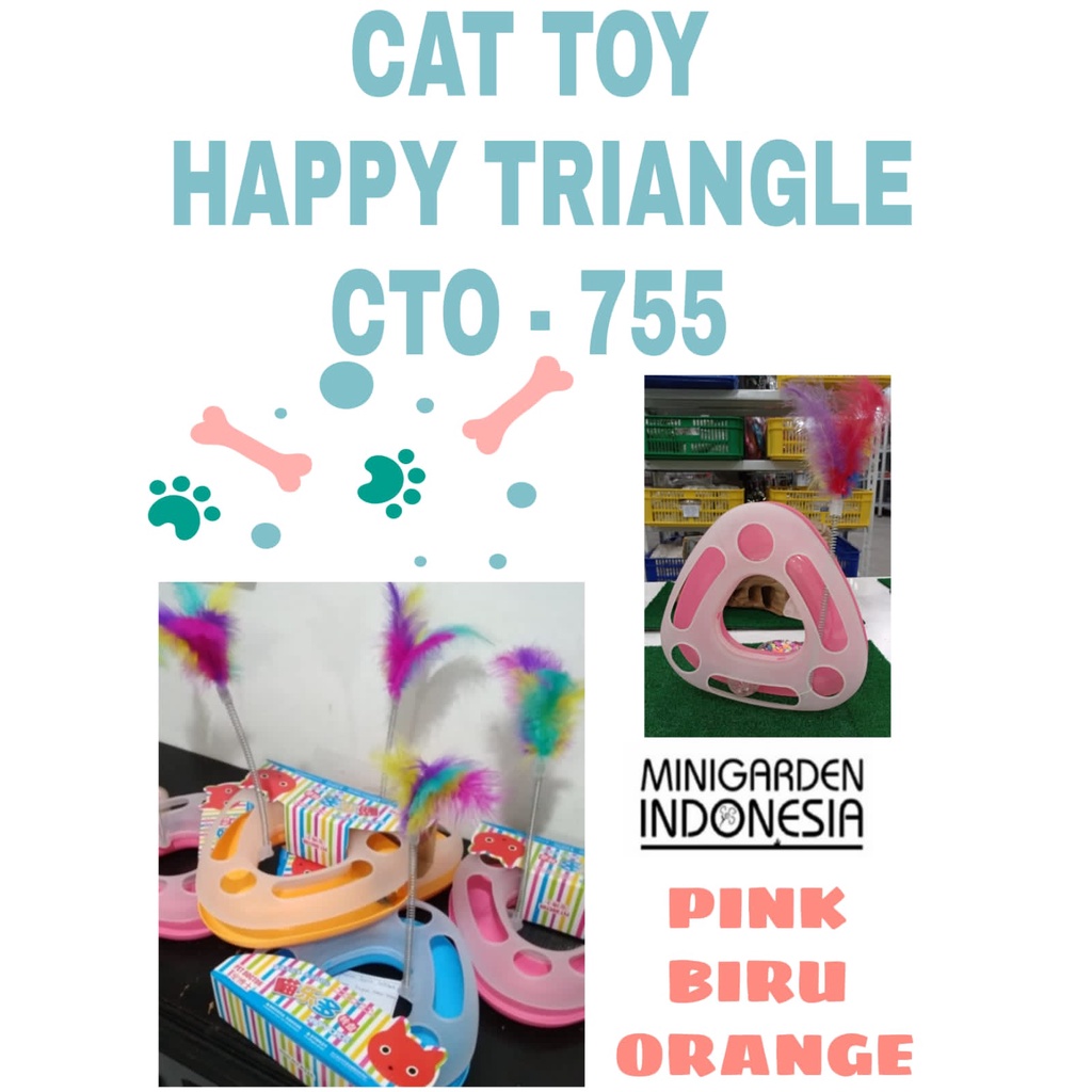 MAINAN KUCING HAPPY TRIANGLE CTO 755 stick bulu mainan interaktif cat toy cat teaser