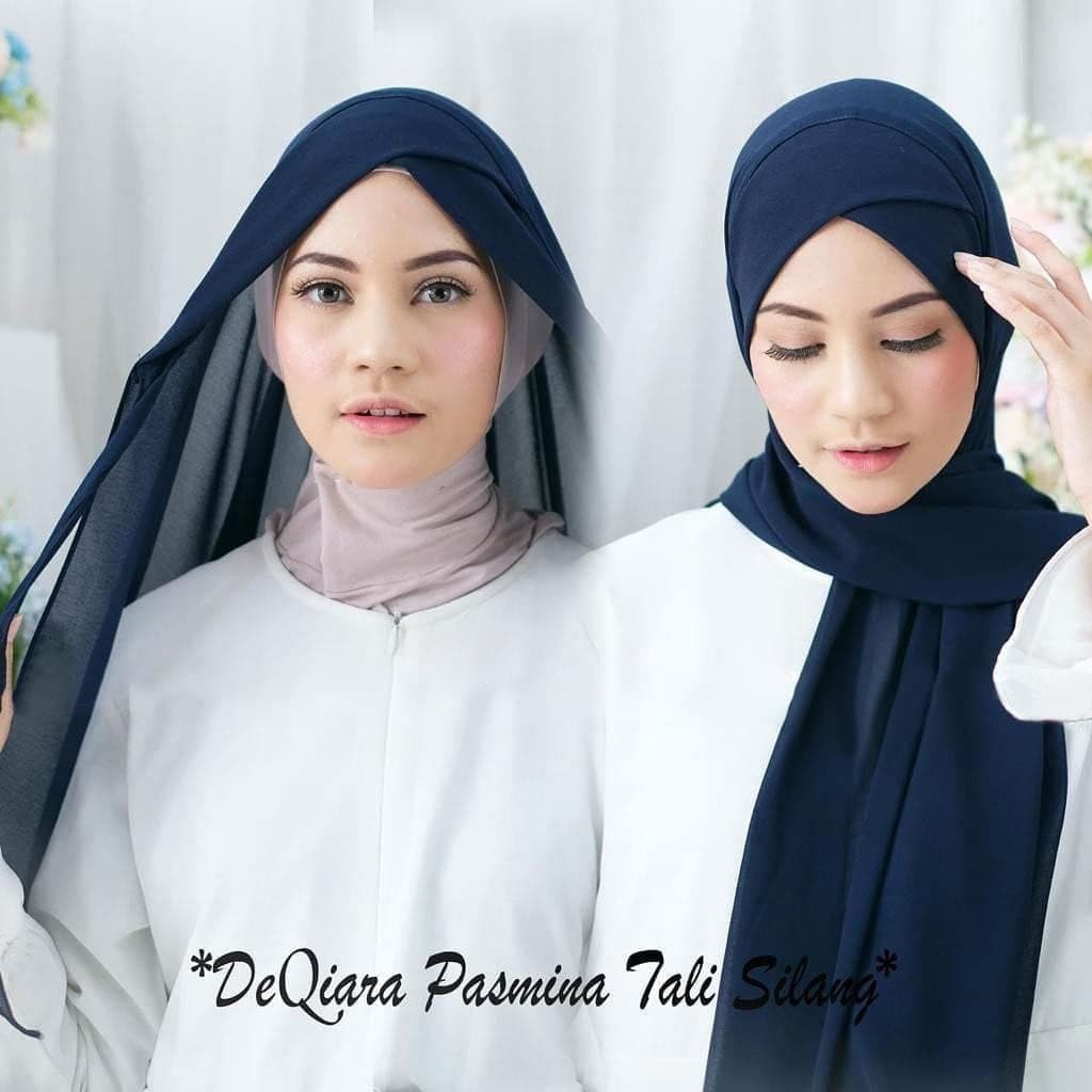 Hijab Syari Instan Pasmina Tali Silang / Pasmina Instan Jumbo / Pashmina Plisket Premium tebal