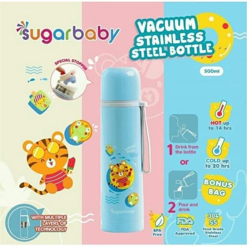 Sugar Baby Vacuum Stainless Steel Bottle 500ml (VSB B 500) TERMOS