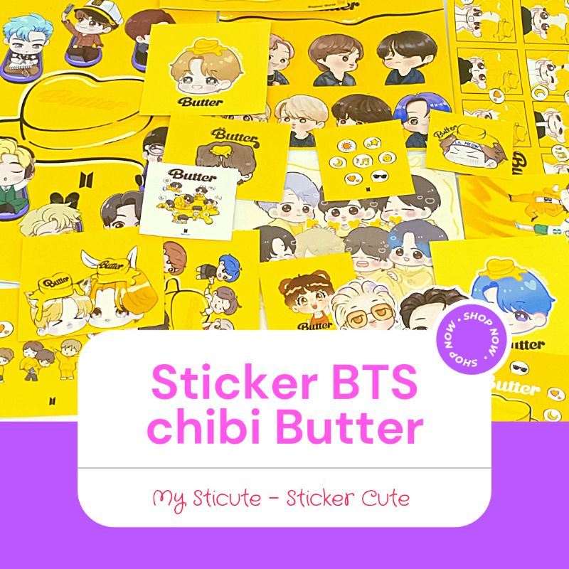 

(20pcs)Sticker Butter Chibi Version Stiker RM/Jin/Suga/Jhope/Jimin/V/Jungkook Butter Chibi