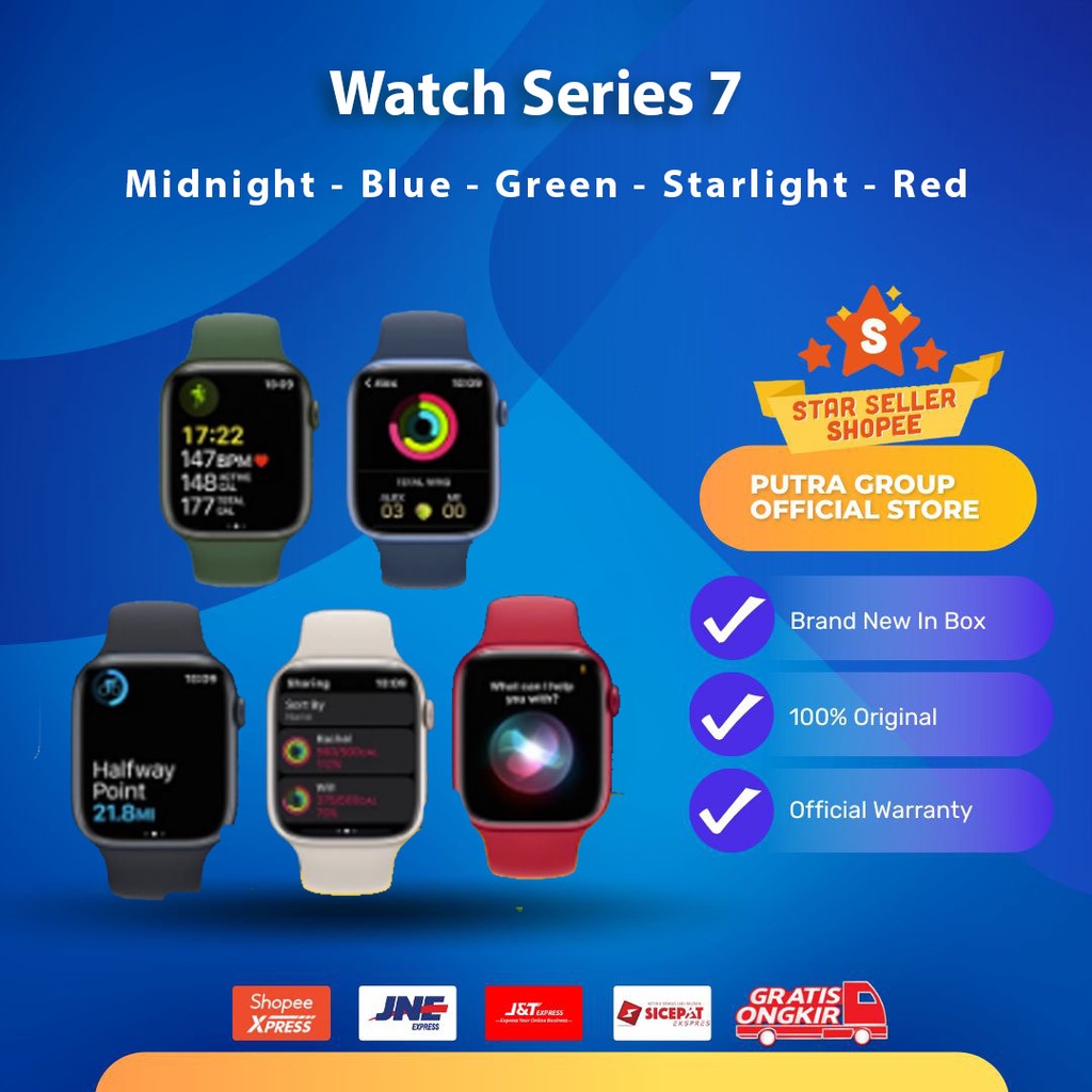 Watch Series 7 45mm 41mm Nike Green Blue Midnight Black Starlight White Red GPS