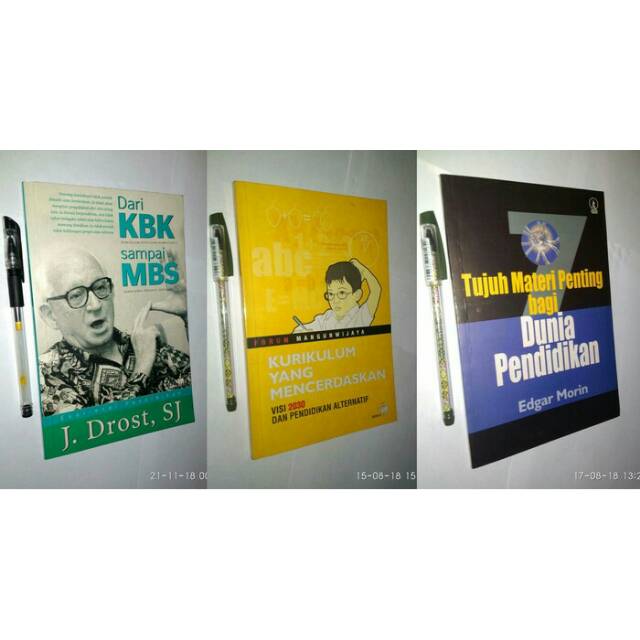 (Original) Paket 3 Buku: Dari KBK Sampai MBS, Kurikulum Yang Mencerdaskan, 7 Materi Pendidikan :
