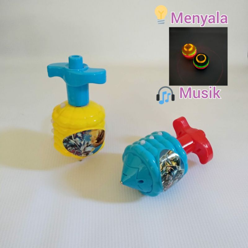 Mainan Gasing Lampu & Musik - Gasing bisa menyala dan ada musik