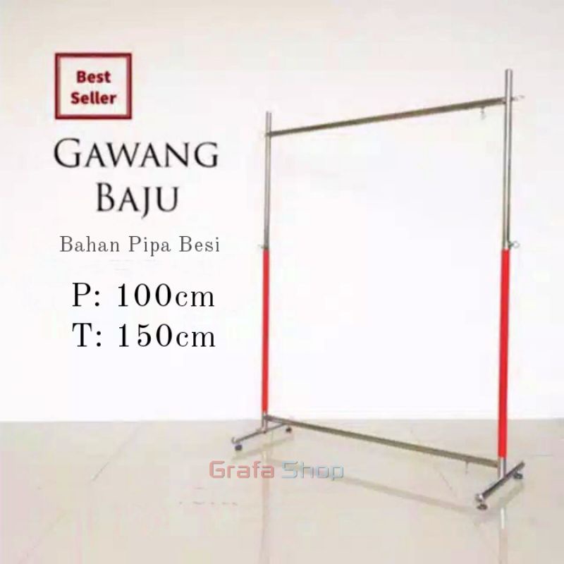 Rak Gawang / Gawangan Baju Besi Chrome Display Baju