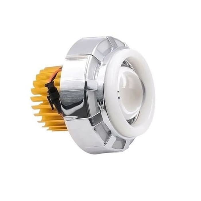 LAMPU HEADLAMP MOTOR LED PROJECTOR MOBIL ANGEL EYE BULAT UNIVERSAL