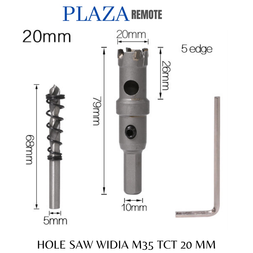 MATA BOR HOLE SAW TCT KARBIT M35 BESI  METAL CARBIDE WIDIA 14 MM 15 MM 16 MM  16.5 MM  18 MM  19 MM 20 MM  22 MM 25 MM