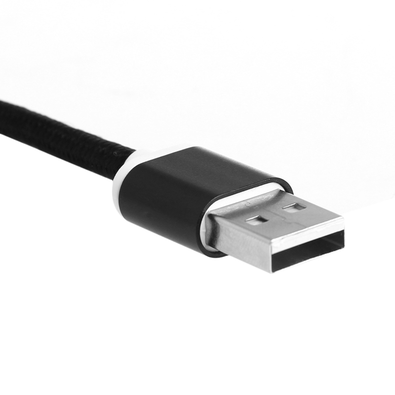 2 in 1 USB 2.0 Male To USB 3.1 Type C &amp; Micro USB Weave Data Charging Cable Fast