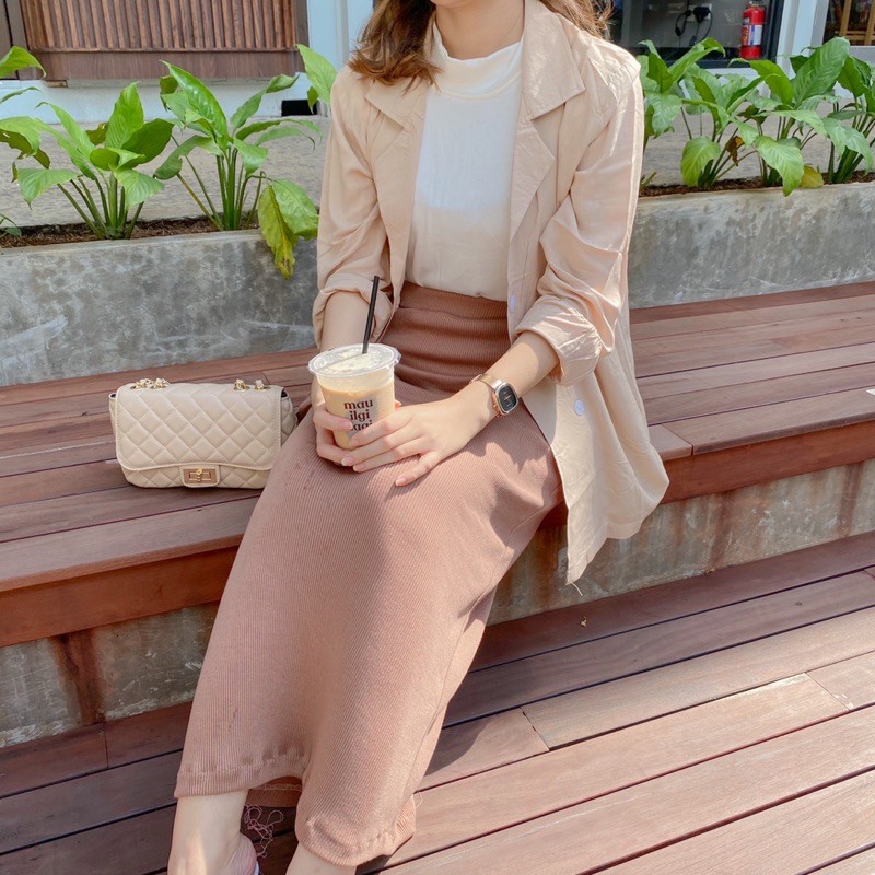 ROK SPAN KNIT PREMIUM HOOLAQUEEN KULOT KNIT PREMIUM ONE SET KNIT ATAS BAWAH STELAN RAJUT PREMIUM TUR