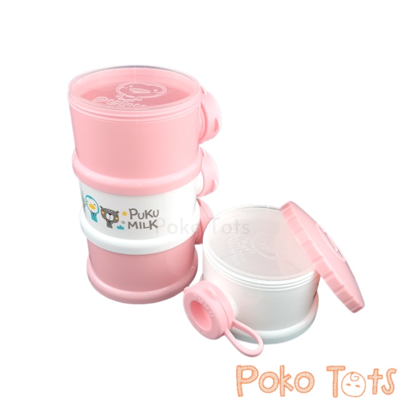 Puku Milk Powder Container 4 Level Tempat Susu Bubuk dan Snack 4 Tingkat