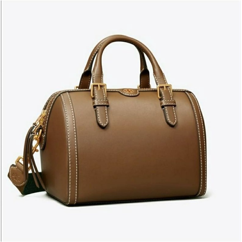 TB T Monogram Leather Barrel brown