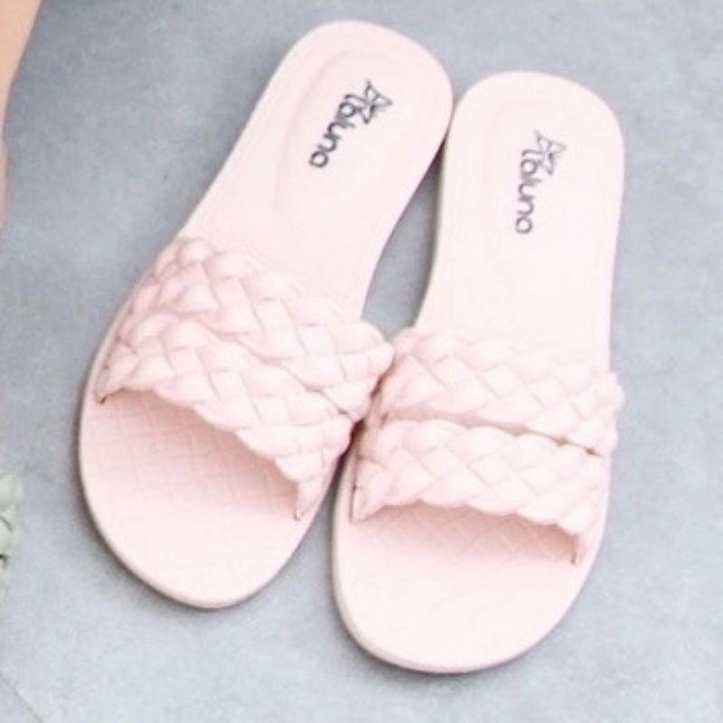 ⚡PROMO 8.8 Big Sale⚡Sandal wanita Slop Flat Jelly Karet Ban Dua Motif Kepang lls 2132-2 36-40