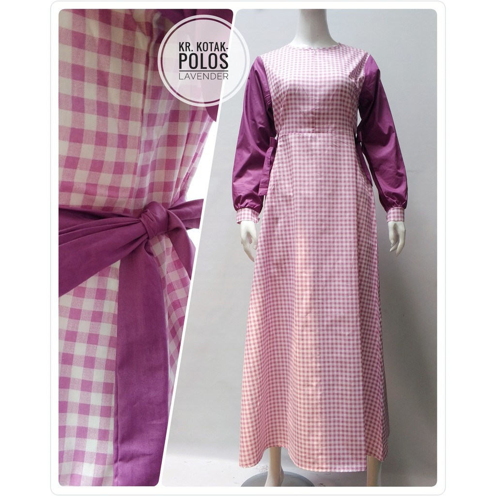 Gamis Katun Jepang Original Karina Polos Kotak S M L