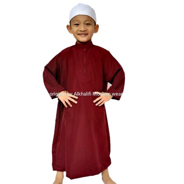 Gamis Anak Jubah Arab 0-14th Murah Berkualitas - Jubah Saudi - Baju Koko Anak -  MAROON