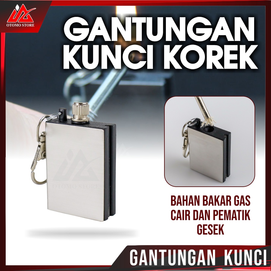 GANTUNGAN KUNCI KOREK API Minyak Mancis Lighter Matches Mini Waterproof