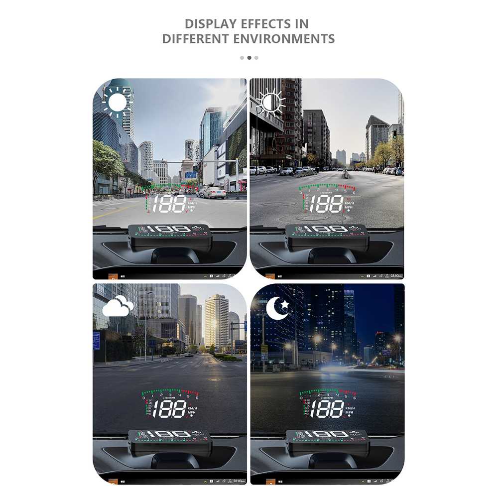 Display HUD Mobil OBD2 Speedometer Head-Up Projector