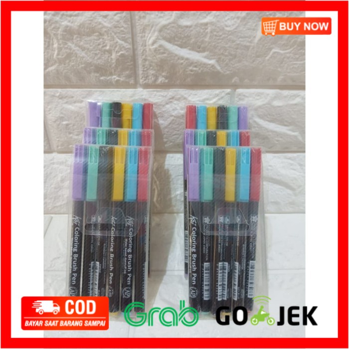 

(BISA COD) Sakura Koi Coloring Brush Pen Set 6 Warna
