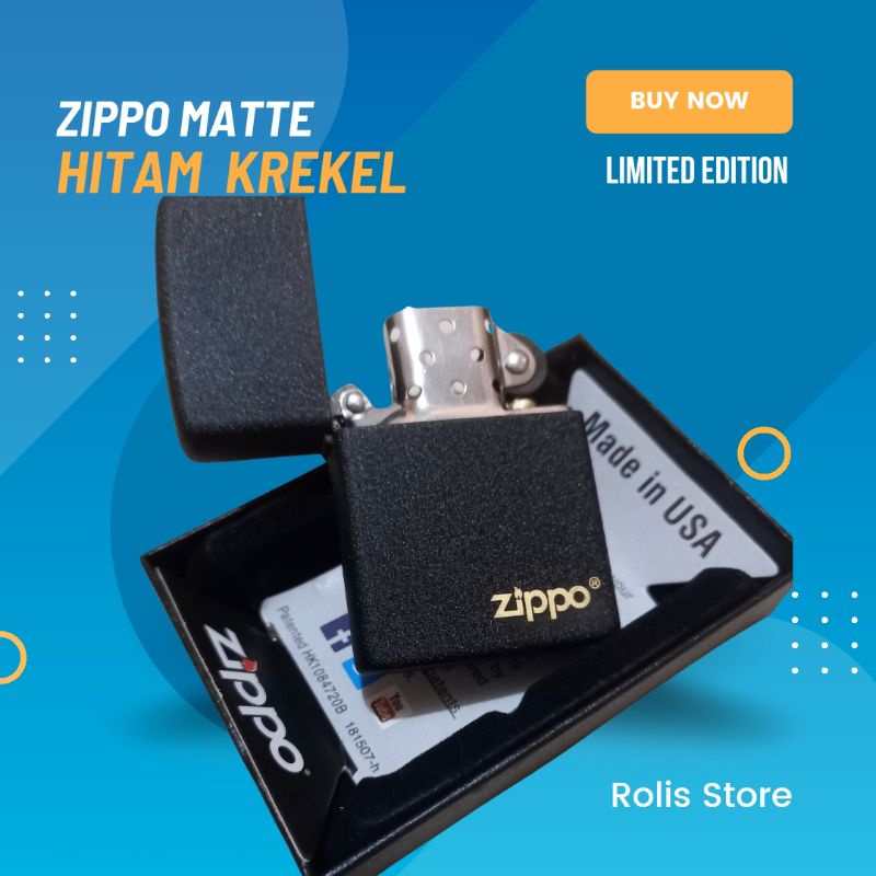 Korek Api Lighter Zippo Premium WindProof Matte Hitam