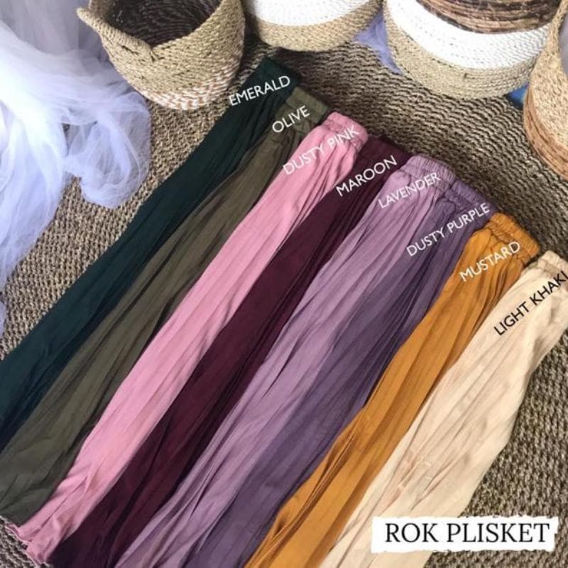 ROK PLISKET PREMIUM WARNA LILAC