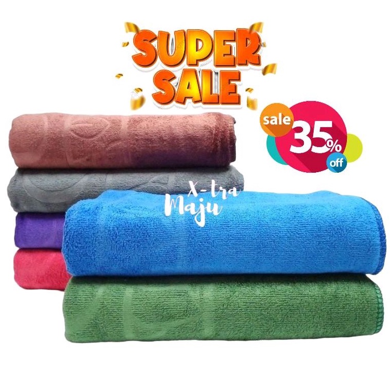 BIG SALE!!! Handuk Mandi Dewasa Lembut Microfiber Daun Muda 70X140cm