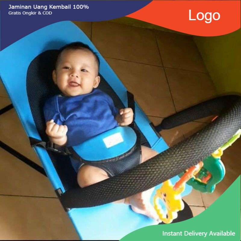 Bouncher Bayi Kursi Ayunan Bayi Lipat / Baby Bouncer Infant - MERAH & BIRU-2