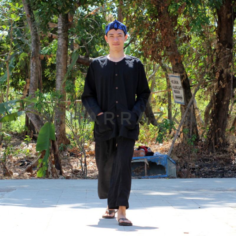 Jual Setelan Baju Pangsi Hitam polos Adat - Baju Adat Pangsi Hitam