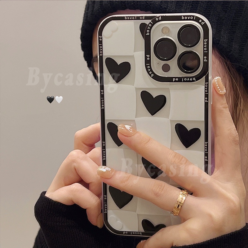 Casing Soft Case TPU Motif Papan Catur Untuk iPhone13 / 13pro / Max / 12 / 11 / 6 / 6S / 7 / 8 + / XS / XR