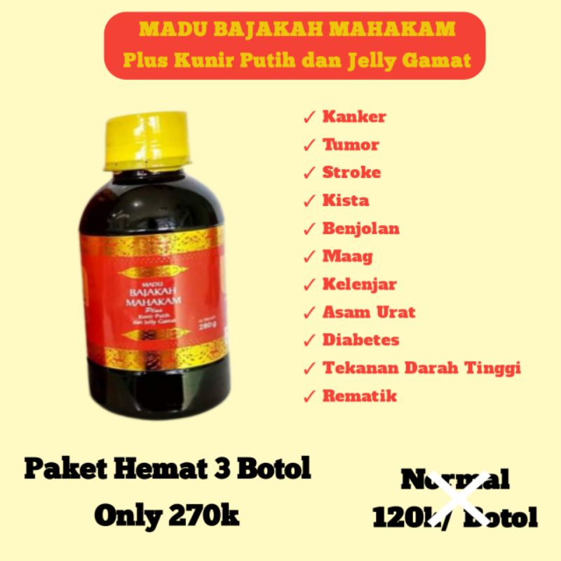 Madu Bajakah Mahakam Paket Hemat 3 Botol Atasi Kanker Tumor Kista