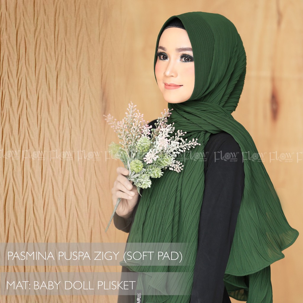 Pashmina Instan Puspa Ori Flow (New Pattern) (Mohon Baca Deskripsi)-1