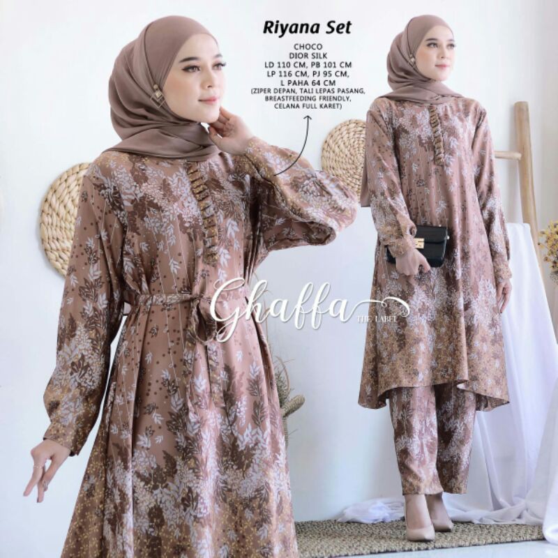 Riyana Set / Setelan Dior Silk / Setelan Kondangan / Tunik Dior Silk