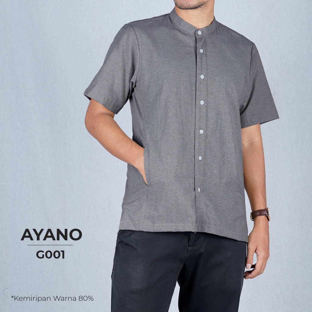 Kemeja Koko Pria Slim Fit Kasual Elegan AYANO QOMISHU