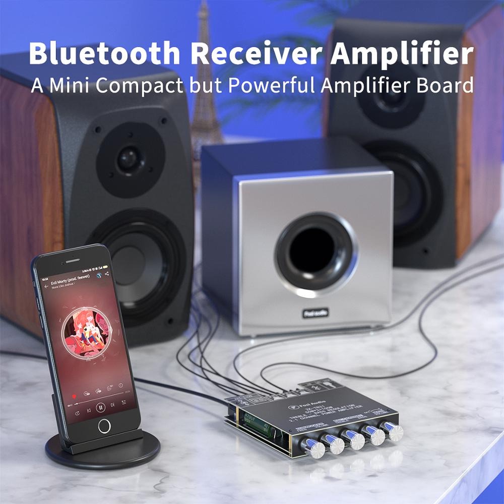 3 CHANNEL FOSI AUDIO BLUETOOTH 5.0 Amplifier 2.1 Channel POWER Receiver 2x50W + 100W SUBWOOFER TB21