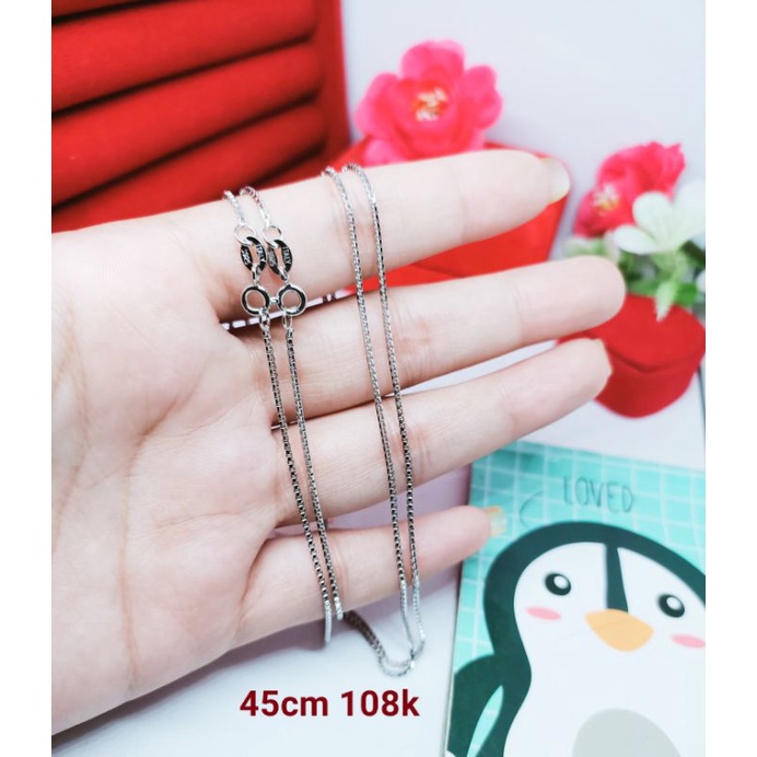 kalung pria wanita silver 925 asli perak import berlapis emas putih model italy kaca