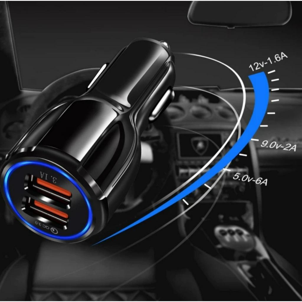 CAR QUICK CHARGER QUALCOMM FAST CHARGING CHARGER CASAN HP MOBIL QC 3.0