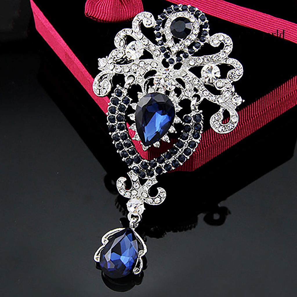 OW@ Brooch Exquisite Crown Design Luxury Fashion Diamante Brooch Pin for Holiday