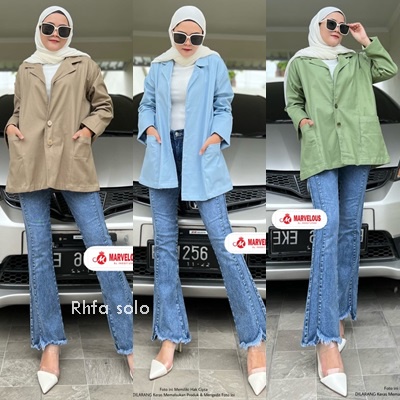 HAZZA BLAZER / 7.7 / BAHAN KATUN TWILL / LD 114 CM / PB 65 CM / BIG SIZE / FIT XXL / MARVEOLUS