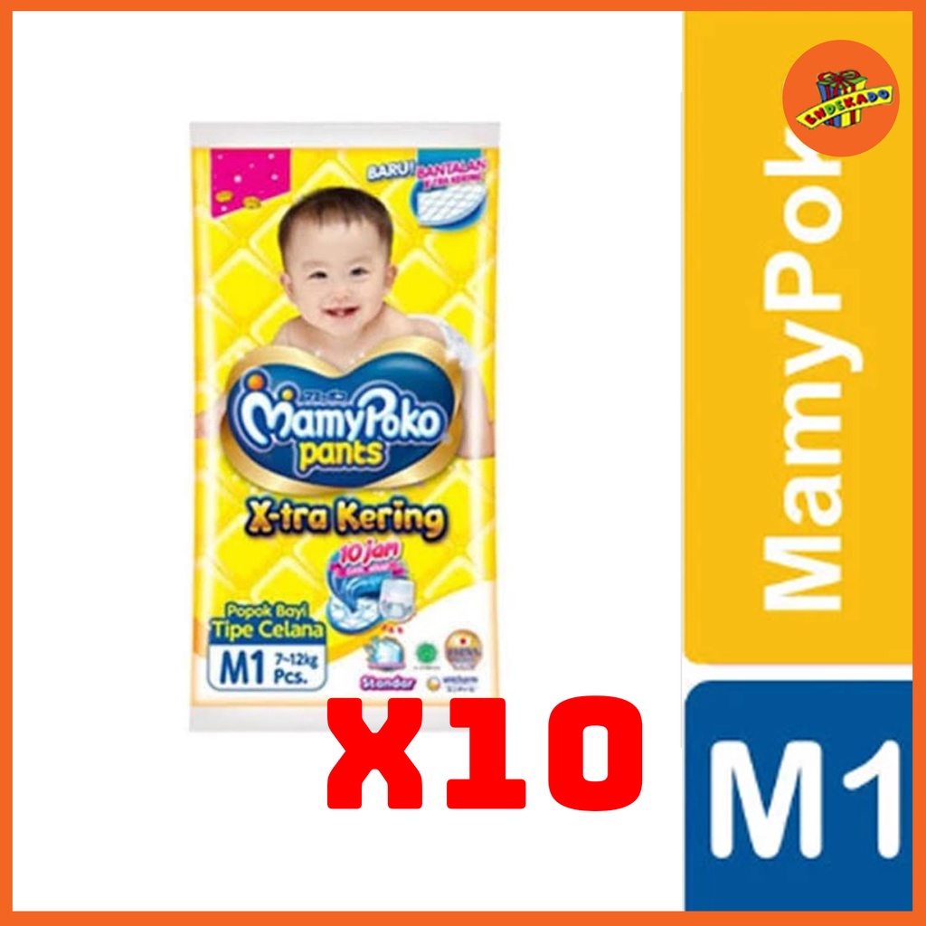 MAKASSAR! MAMYPOKO PANTS X-TRA KERING M1 10Pcs - Popok Celana