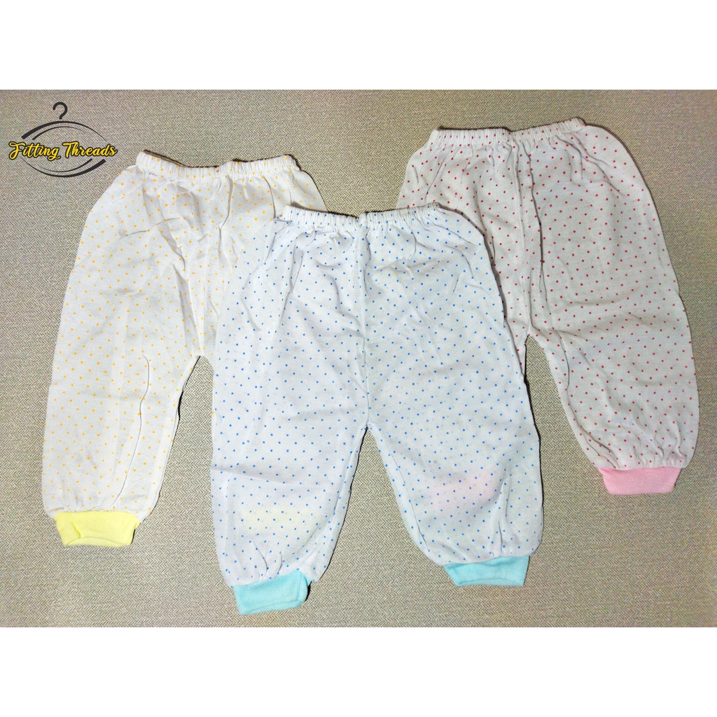 3 Pcs Celana Panjang Anak Bayi Buka Kaki Newborn Motif Polkadot