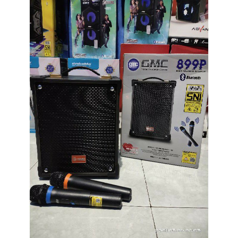 TERLARIS SPEAKER AKTIF BLUTOTETH GMC 899P BONUS 2 MIC WIRELESS