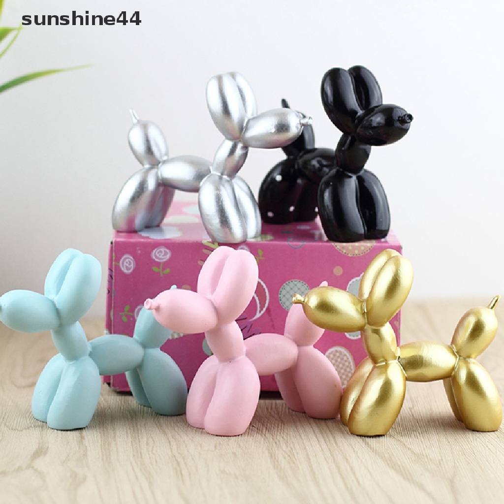 Sunshine Dekorasi Kue Bentuk Balon Anjing Kecil Bahan Resin