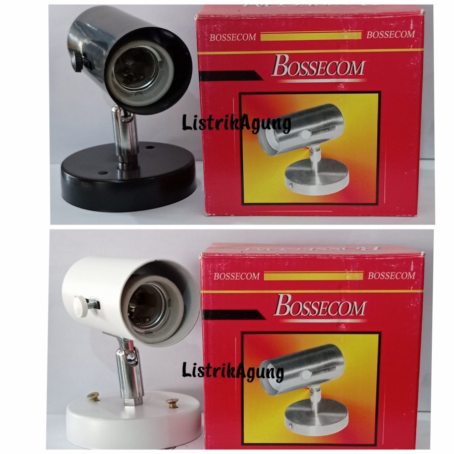 Kap Rumah Lampu Fitting Sorot Fitting e27 Tempel Hitam &amp; Putih Grosir