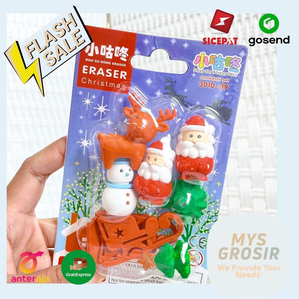 

Penghapus natal 1 papan (kode 3010-09) PENGHAPUS NATAL Alat Tulis Kantor Stationary perlengkapan sekolah anak kado unik souvenir lucu -IVN440