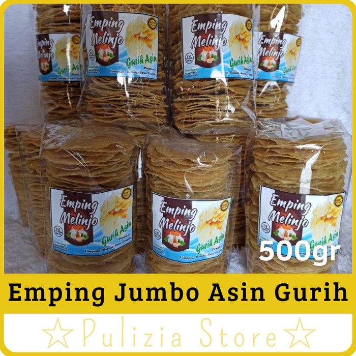 

EMPING MELINJO JUMBO RASA GURIH ASIN LEBAR MENTAH 500GR ASLI LIMPUNG