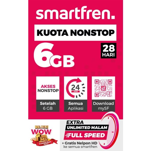 Voucher Smartfren 6gb nonstop